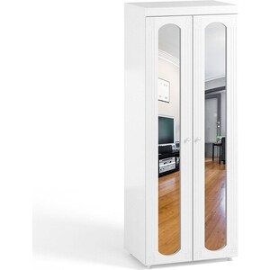 Шкаф для одежды ОЛМЕКО Афина АФ-48 с зеркальными дверьми, белое дерево шкаф для одежды олмеко афина аф 48 с зеркальными дверьми белое дерево