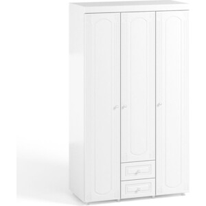 Шкаф трехдверный ОЛМЕКО Афина АФ-56 с ящиками, белое дерево шкаф для одежды олмеко афина аф 33 белое дерево