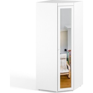 Шкаф угловой ОЛМЕКО Монако МН-68 с зеркальной дверью, белое дерево шкаф угловой яна