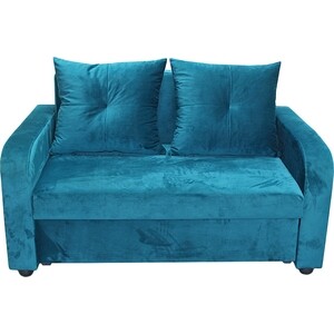 Диван Интер мебель Бруно 140 велюр Тенерифе голубой 7700-8 - фото 1