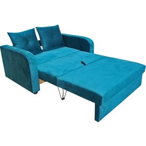 Диван Интер мебель Бруно 140 велюр Тенерифе голубой 7700-8 - фото 3