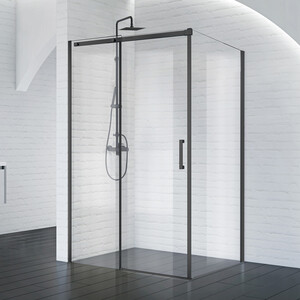 фото Душевой уголок belbagno acqua 150х90 прозрачный, черный (acqua-ah-1-150/90-c-nero)