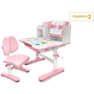 Комплект мебели (парта + стул) Mealux EVO Panda pink столешница белая, пластик розовый (BD-28 PN) Panda pink столешница белая, пластик розовый (BD-28 PN) - фото 2