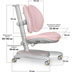 фото Детское кресло mealux ortoback duo pink обивка розовая (y-510 kp)