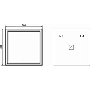 фото Зеркало emmy веста стандарт 80х80 led подсветка (250524)