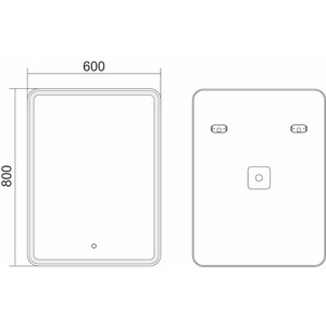 фото Зеркало emmy гретта стандарт 60х80 led подсветка (250550)