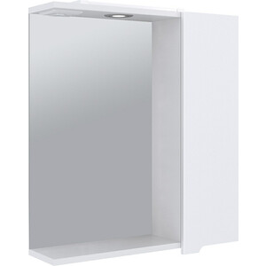 Зеркало-шкаф Emmy Агата 50х70 правый, с подсветкой, белый (agt50mir1-r) зеркало в раме мозаика 50х70 см белый
