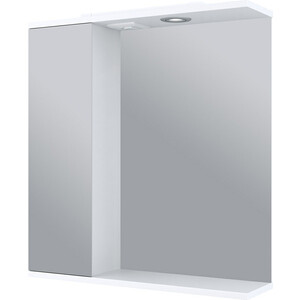 Зеркало-шкаф Emmy Джерси 65х70 левый, с подсветкой, белый (jsy3.65bel-l) пенал emmy джерси 30х190 левый белый jsy30pena2 l