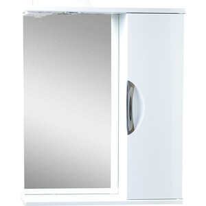 Зеркало-шкаф Emmy Милли 50х70 правое, с подсветкой, белый (mel50un1bel-r) зеркало в раме мозаика 50х70 см белый