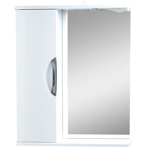 Зеркало-шкаф Emmy Милли 60х70 левое, с подсветкой, белый (mel60bel-l) зеркало шкаф emmy милли 60х70 универсальный белый mel60unbel