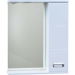 Зеркало-шкаф Emmy Монтана 60х70 правый, с подсветкой, белый (mont60mir1-r) зеркало шкаф emmy рокард 60х70 левый с подсветкой белый rok3 60bel l