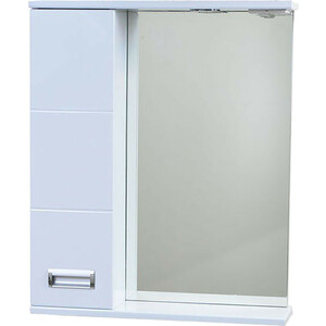 Зеркало-шкаф Emmy Монтана 60х70 левый, с подсветкой, белый (mont60mir1-l) зеркало шкаф emmy монтана 60х70 правый с подсветкой белый mont60mir1 r