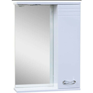 Зеркало-шкаф Emmy Рио 50х70 правый, с подсветкой, белый (rio50mir1-r) зеркало шкаф emmy монтана 50х70 правый с подсветкой белый mont50mir1 r
