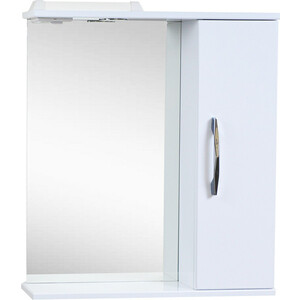 Зеркало-шкаф Emmy Рокард 60х70 правый, с подсветкой, белый (rok3.60bel-r) зеркало шкаф emmy монтана 60х70 правый с подсветкой белый mont60mir1 r