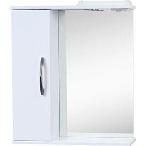 Зеркало-шкаф Emmy Рокард 60х70 левый, с подсветкой, белый (rok3.60bel-l) пенал emmy рокард 35х190 левый белый rok35pena l