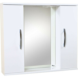 Зеркало-шкаф Emmy Рокард 80х70 с подсветкой, белый (rok3.80bel) зеркало шкаф emmy милли 80х70 с подсветкой белый mel80bel