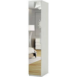 Шкаф для одежды Шарм-Дизайн Комфорт МШ-11 30х60 с зеркалом, белый шкаф для одежды с ящиками шарм дизайн комфорт мшя 11 30х60 с зеркалом дуб сонома