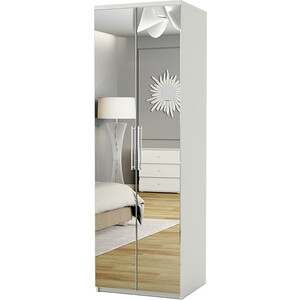 Шкаф для одежды Шарм-Дизайн Комфорт МШ-21 100х45 с зеркалами, белый шкаф для одежды сильва нм 14 07 фанк клен танзанский белый с ящиками