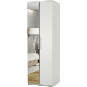 Шкаф для одежды Шарм-Дизайн Комфорт МШ-21 100х45 с зеркалом, белый шкаф для одежды сильва нм 14 07 фанк клен танзанский белый с ящиками