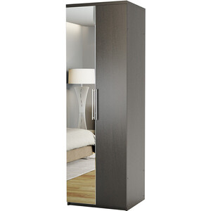 Шкаф для одежды Шарм-Дизайн Комфорт МШ-21 100х45 с зеркалом, венге шкаф для одежды лючия 33 03 2 двери 1078 × 580 × 2300 мм кейптаун венге