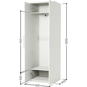 Шкаф для одежды Шарм-Дизайн Комфорт МШ-21 60х45 с зеркалами, белый