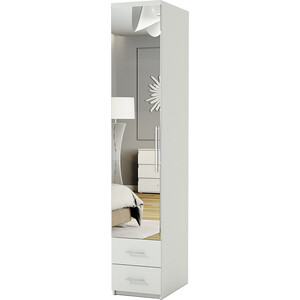 Шкаф для одежды с ящиками Шарм-Дизайн Комфорт МШЯ-11 30х60 с зеркалом, белый стол книжка комфорт s войцех 2 белый