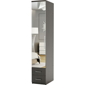 Шкаф для одежды с ящиками Шарм-Дизайн Комфорт МШЯ-11 40х60 с зеркалом, венге шкаф для одежды лючия 33 03 2 двери 1078 × 580 × 2300 мм кейптаун венге