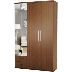 Шкаф трехдверный Шарм-Дизайн Комфорт МКЯ-32/1 105х60 с зеркалами, орех