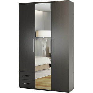 Шкаф трехдверный Шарм-Дизайн Комфорт МКЯ-32/1 135х45 с зеркалом, венге обувница комфорт к 3 венге беленый дуб