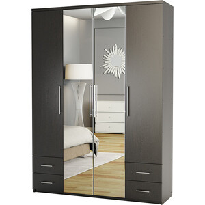 Шкаф четырехдверный Шарм-Дизайн Комфорт МКЯ2-43 120х45 с зеркалом, венге обувница комфорт шк 2 венге беленый дуб