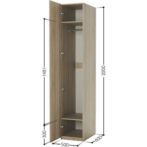 Шкаф для одежды Шарм-Дизайн ДО-1 50х60 дуб сонома