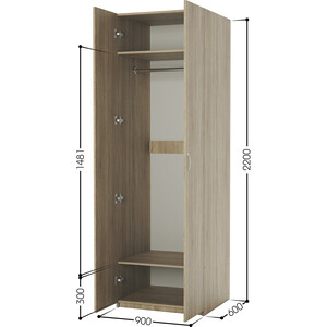 Шкаф для одежды Шарм-Дизайн ДО-2 90х60 дуб сонома