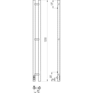 Полотенцесушитель электрический Laris Прайм Дуэт ЧКЧ 80х1200 черный матовый, левый (73207634)