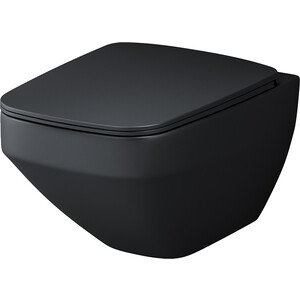Унитаз подвесной безободковый Am.Pm Inspire V2.0 с сиденьем микролифт, черный матовый (C50A1700MBSC) профиль inspire для светодиодной ленты 1 м угловой