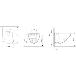 Унитаз подвесной безободковый Am.Pm Inspire V2.0 с сиденьем микролифт, черный матовый (C50A1700MBSC)