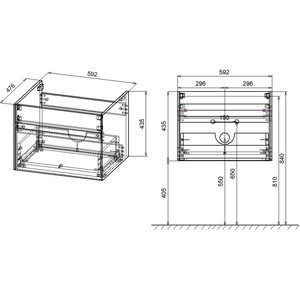 фото Тумба под раковину vincea chiara 60х48 r.oak (vmc-2c600ro)