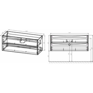 фото Тумба под раковину vincea mia 120х46 v.oak (vmc-2mc120vo)