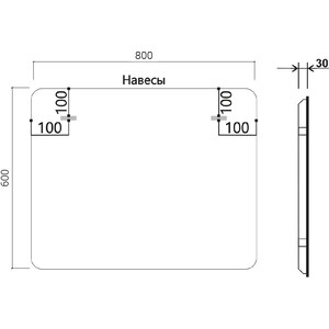 фото Зеркало vincea led 80х60 c сенсорным выключателем и диммером (vlm-3ma800)