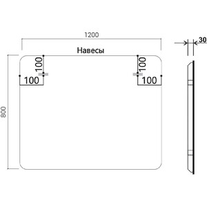 фото Зеркало vincea led 120х80 c сенсорным выключателем и диммером (vlm-3ma120)