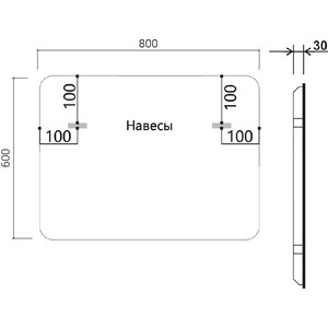 фото Зеркало vincea led 80х60 c сенсорным выключателем и диммером (vlm-3vc800)