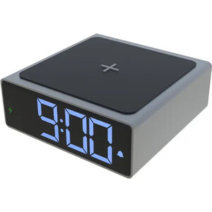 Часы-будильник с беспроводной зарядкой Ritmix RRC-900Qi Grey часы будильник perfeo
