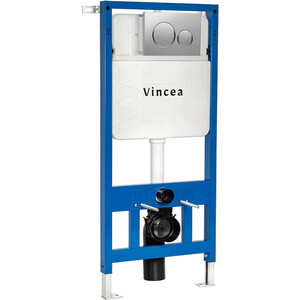 Комплект унитаза Vincea Globo с инсталляцией, кнопкой и сиденьем микролифт, матовый серый (VT1-14SMG, VIS-601, VFP-005CH)