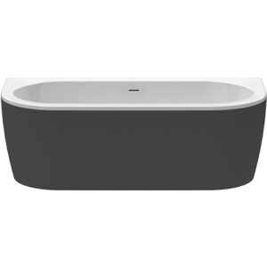 Акриловая ванна Cezares Slim Wall 180х80 черная матовая (SLIM WALL-180-80-60-NERO-SET)