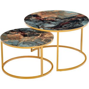 Набор кофейных столиков Bradex Tango космический с ножками матовое золото (RF 0350) покрывало космический десант синий р 150х215