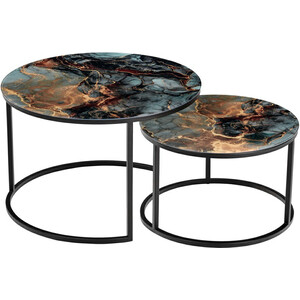 фото Набор кофейных столиков bradex tango космический с черными ножками (rf 0205)
