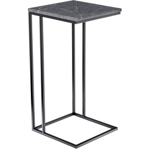 Придиванный столик Bradex Loft 35x35 серый мрамор с черными ножками (RF 0355) плитка клинкерная cerrad loft brick pepper серый 0 6 м²