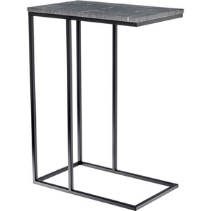 фото Придиванный столик bradex loft 50x30 серый мрамор с черными ножками (rf 0357)