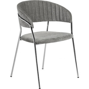 Стул Bradex Turin серый вельвет с хромированными ножками (FR 0860) стул bradex turin бирюзовый fr 0160