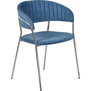 Стул Bradex Turin синий вельвет с хромированными ножками (FR 0861) стул bradex tom синий fr 0607