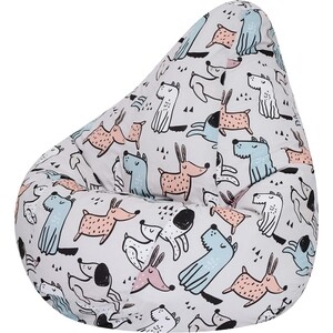 кресло мешок dreambag графит велюр l 100х70 Кресло-мешок DreamBag Груша Dogs L 100х70